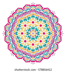 Mandala. Vector Ethnic Oriental Circle Ornament. 