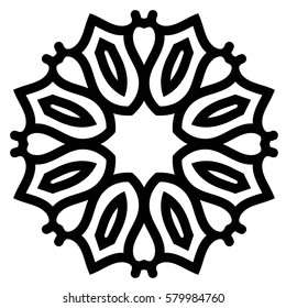 Mandala, Vector Ethnic Oriental Circle Ornament