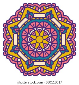 Mandala. Vector Ethnic Oriental Circle Ornament. 