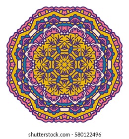 Mandala. Vector Ethnic Oriental Circle Ornament. 