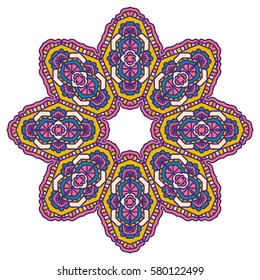 Mandala. Vector Ethnic Oriental Circle Ornament. 