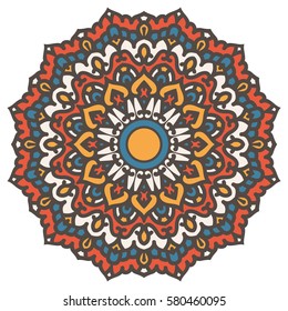 Mandala. Vector Ethnic Oriental Circle Ornament. 
