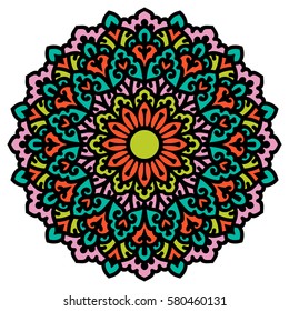 Mandala. Vector Ethnic Oriental Circle Ornament. 