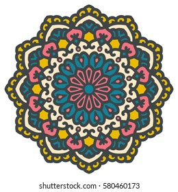 Mandala. Vector Ethnic Oriental Circle Ornament. 