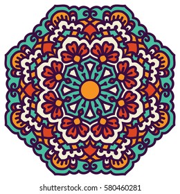 Mandala. Vector Ethnic Oriental Circle Ornament. 