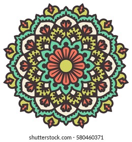 Mandala. Vector Ethnic Oriental Circle Ornament. 