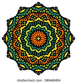 Mandala. Vector Ethnic Oriental Circle Ornament. 