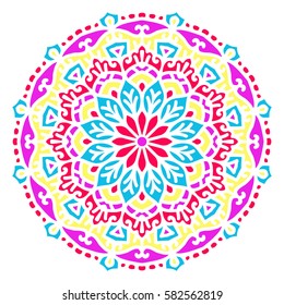 Mandala. Vector Ethnic Oriental Circle Ornament. 