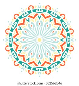 Mandala. Vector Ethnic Oriental Circle Ornament. 