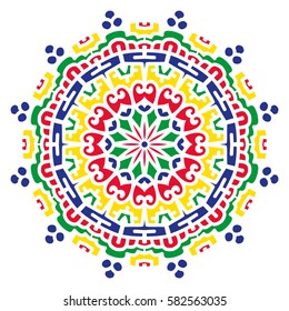 Mandala. Vector Ethnic Oriental Circle Ornament. 