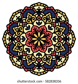 Mandala. Vector Ethnic Oriental Circle Ornament. 