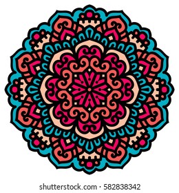 Mandala. Vector Ethnic Oriental Circle Ornament. 