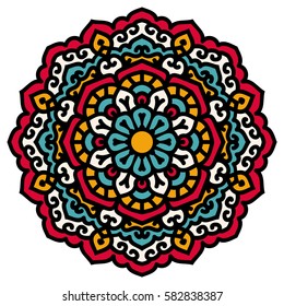 Mandala. Vector Ethnic Oriental Circle Ornament. 