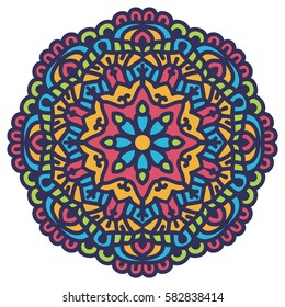 Mandala. Vector Ethnic Oriental Circle Ornament. 