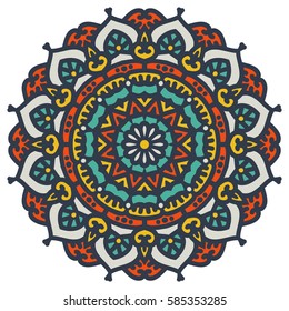 Mandala. Vector Ethnic Oriental Circle Ornament. 