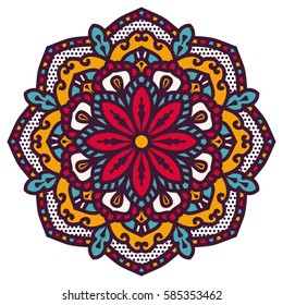 Mandala. Vector Ethnic Oriental Circle Ornament. 