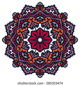 Mandala. Vector Ethnic Oriental Circle Ornament. 