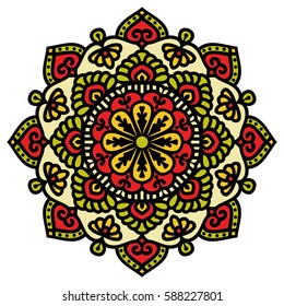 Mandala. Vector Ethnic Oriental Circle Ornament. 