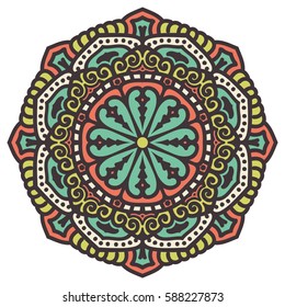 Mandala. Vector Ethnic Oriental Circle Ornament. 