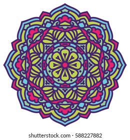 Mandala. Vector Ethnic Oriental Circle Ornament. 