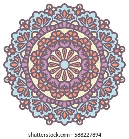 Mandala. Vector Ethnic Oriental Circle Ornament. 