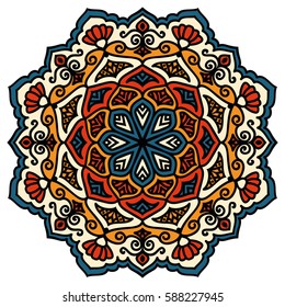 Mandala. Vector Ethnic Oriental Circle Ornament. 