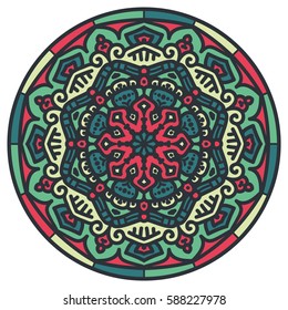 Mandala. Vector Ethnic Oriental Circle Ornament. 