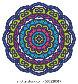 Mandala. Vector Ethnic Oriental Circle Ornament. 