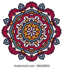 Mandala. Vector Ethnic Oriental Circle Ornament. 