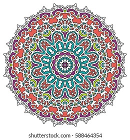 Mandala. Vector Ethnic Oriental Circle Ornament. 