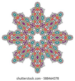 Mandala. Vector Ethnic Oriental Circle Ornament. 