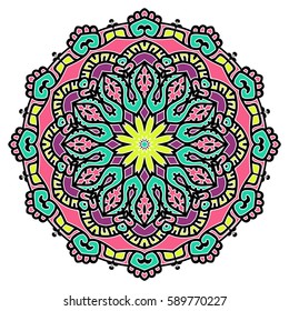 Mandala. Vector Ethnic Oriental Circle Ornament. Mandala. Vector Ethnic Oriental Circle Ornament.