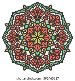 Mandala. Vector Ethnic Oriental Circle Ornament. 