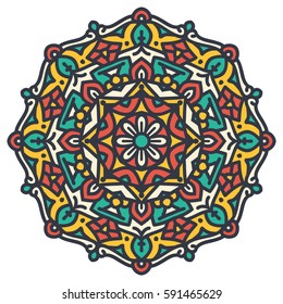 Mandala. Vector Ethnic Oriental Circle Ornament. 