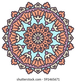 Mandala. Vector Ethnic Oriental Circle Ornament. 