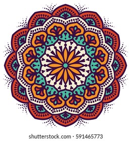 Mandala. Vector Ethnic Oriental Circle Ornament. 