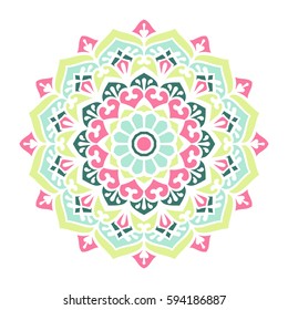 Mandala. Vector Ethnic Oriental Circle Ornament. 