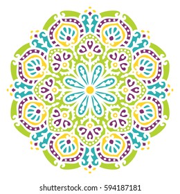 Mandala. Vector Ethnic Oriental Circle Ornament. 