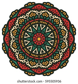 Mandala. Vector Ethnic Oriental Circle Ornament. 