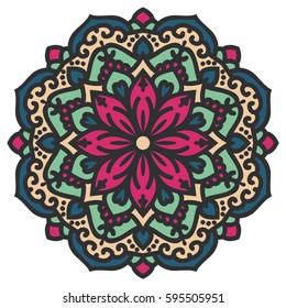 Mandala. Vector Ethnic Oriental Circle Ornament. 