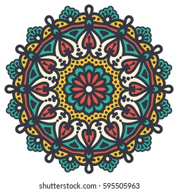 Mandala. Vector Ethnic Oriental Circle Ornament. 