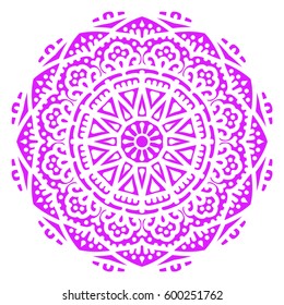 Mandala. Vector Ethnic Oriental Circle Ornament. 