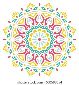 Mandala. Vector Ethnic Oriental Circle Ornament. 