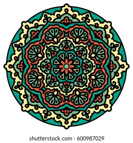 Mandala. Vector Ethnic Oriental Circle Ornament. 