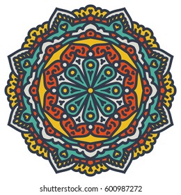 Mandala. Vector Ethnic Oriental Circle Ornament. 