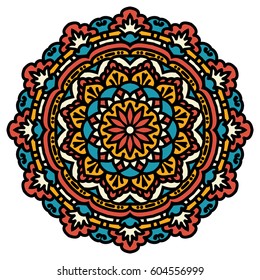 Mandala. Vector Ethnic Oriental Circle Ornament. 