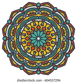 Mandala. Vector Ethnic Oriental Circle Ornament. 