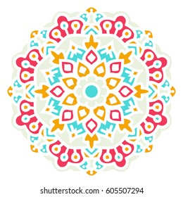Mandala. Vector Ethnic Oriental Circle Ornament. 