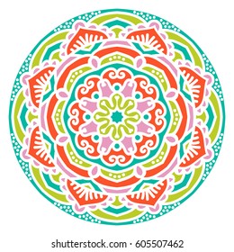 Mandala. Vector Ethnic Oriental Circle Ornament. 