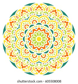 Mandala. Vector Ethnic Oriental Circle Ornament. 